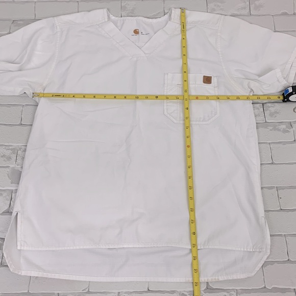 Carhartt White Scrub Top. One pocket. Size Small - Picture 4 of 9